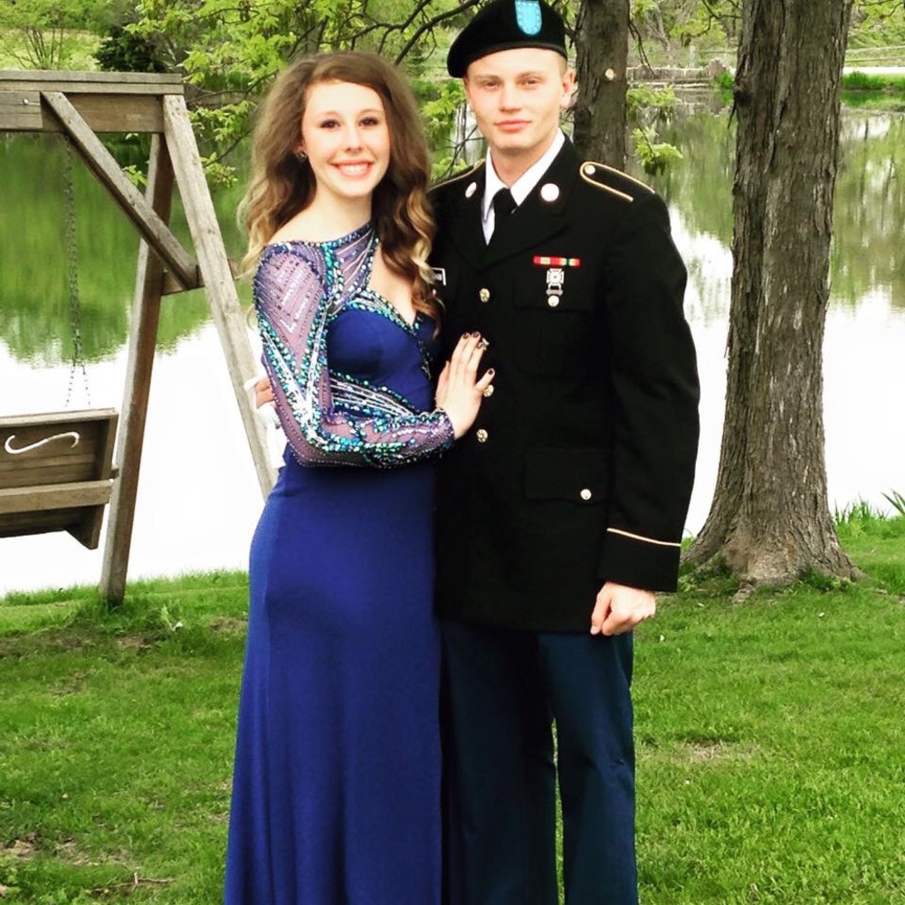 ROYAL BLUE A LINE PROM MILITARY BALL DRESS